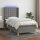 vidaXL Boxspringbett mit Matratze &amp; LED Dunkelgrau 100x200 cm Stoff