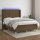 vidaXL Boxspringbett mit Matratze &amp; LED Dunkelbraun 140x190 cm Stoff