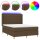 vidaXL Boxspringbett mit Matratze &amp; LED Dunkelbraun 140x190 cm Stoff