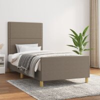 vidaXL Bettgestell mit Kopfteil Taupe 90x190 cm Stoff