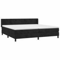 vidaXL Boxspringbett mit Matratze Schwarz 200x200 cm Samt