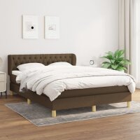 vidaXL Boxspringbett mit Matratze Dunkelbraun 140x190 cm Stoff