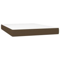 vidaXL Boxspringbett mit Matratze Dunkelbraun 140x190 cm Stoff