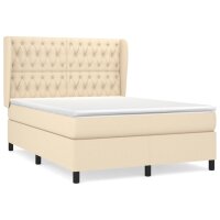 vidaXL Boxspringbett mit Matratze Creme 140x200 cm Stoff