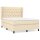 vidaXL Boxspringbett mit Matratze Creme 140x200 cm Stoff