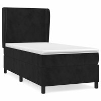 vidaXL Boxspringbett mit Matratze Schwarz 90x190 cm Samt