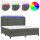 vidaXL Boxspringbett mit Matratze &amp; LED Dunkelgrau 200x200 cm Samt