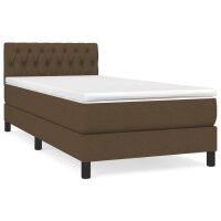 vidaXL Boxspringbett mit Matratze Dunkelbraun 100x200 cm Stoff