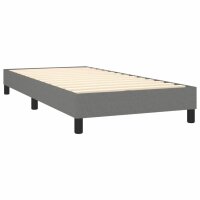 vidaXL Boxspringbett mit Matratze Dunkelgrau 100x200 cm Stoff