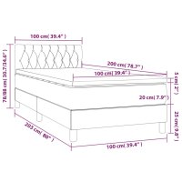 vidaXL Boxspringbett mit Matratze Dunkelgrau 100x200 cm Stoff