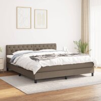 vidaXL Boxspringbett mit Matratze Taupe 160x200 cm Stoff