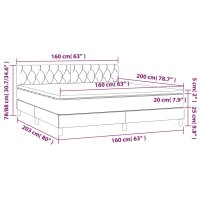 vidaXL Boxspringbett mit Matratze Taupe 160x200 cm Stoff