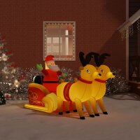 vidaXL Aufblasbarer Weihnachtsmann mit Rentieren LED 130 cm