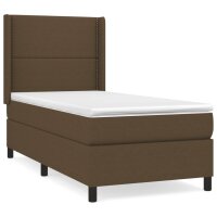 vidaXL Boxspringbett mit Matratze Dunkelbraun 90x190 cm Stoff