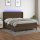 vidaXL Boxspringbett mit Matratze &amp; LED Dunkelbraun 160x200 cm Stoff