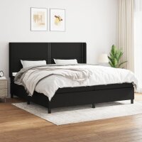 vidaXL Boxspringbett mit Matratze Schwarz 200x200 cm Stoff