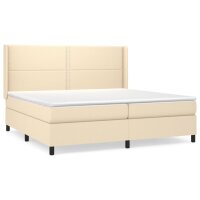 vidaXL Boxspringbett mit Matratze Creme 200x200 cm Stoff