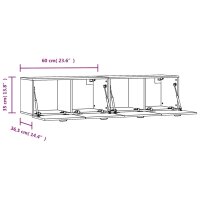 vidaXL Wandschr&auml;nke 2 Stk. Hochglanz-Wei&szlig; 60x36,5x35 cm Holzwerkstoff