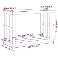 vidaXL Outdoor-Kaminholzregal Weiß 108x52x74 cm Massivholz Kiefer