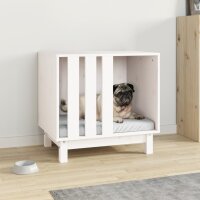 vidaXL Hundehütte Weiß 60x45x57 cm Massivholz...