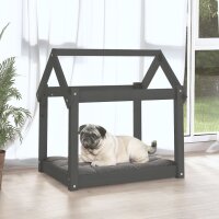 vidaXL Hundebett Grau 71x55x70 cm Massivholz Kiefer