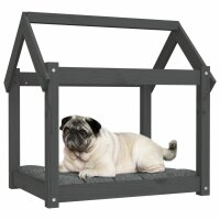 vidaXL Hundebett Grau 71x55x70 cm Massivholz Kiefer