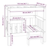 vidaXL Hundebett Grau 75,5x63,5x70 cm Massivholz Kiefer