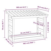 vidaXL Kaminholzregal 108x64,5x78 cm Massivholz Kiefer