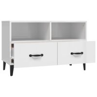 vidaXL TV-Schrank Hochglanz-Wei&szlig; 80x36x50 cm Holzwerkstoff