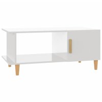 vidaXL Couchtisch Hochglanz-Wei&szlig; 90x50x40 cm Holzwerkstoff