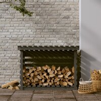 vidaXL Kaminholzregal Grau 108x73x79 cm Massivholz Kiefer