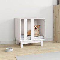 vidaXL Hundehütte Weiß 50x40x52 cm Massivholz...