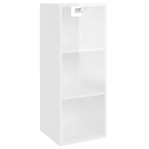 vidaXL Wandschrank Hochglanz-Wei&szlig; 34,5x32,5x90 cm Holzwerkstoff