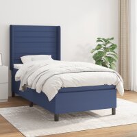 vidaXL Boxspringbett mit Matratze Blau 90x190 cm Stoff