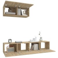 vidaXL 3-tlg. TV-Schrank-Set Sonoma-Eiche Holzwerkstoff