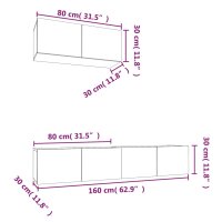 vidaXL 3-tlg. TV-Schrank-Set Sonoma-Eiche Holzwerkstoff