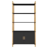 vidaXL Highboard Schwarz 80x40x153 cm Holzwerkstoff