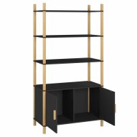 vidaXL Highboard Schwarz 80x40x153 cm Holzwerkstoff