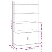 vidaXL Highboard Schwarz 80x40x153 cm Holzwerkstoff