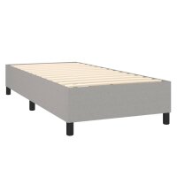 vidaXL Boxspringbett mit Matratze Hellgrau 100x200 cm Stoff