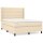 vidaXL Boxspringbett mit Matratze Creme 140x190 cm Stoff