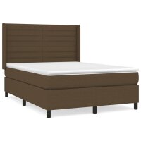 vidaXL Boxspringbett mit Matratze Dunkelbraun 140x200 cm Stoff