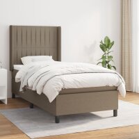 WOWONA Boxspringbett mit Matratze Taupe 80x200 cm Stoff