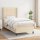 vidaXL Boxspringbett mit Matratze Creme 90x190 cm Stoff