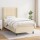 WOWONA Boxspringbett mit Matratze Creme 90x200 cm Stoff