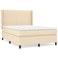 vidaXL Boxspringbett mit Matratze Creme 140x200 cm Stoff