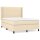 vidaXL Boxspringbett mit Matratze Creme 140x200 cm Stoff