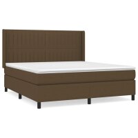 vidaXL Boxspringbett mit Matratze Dunkelbraun 160x200 cm Stoff