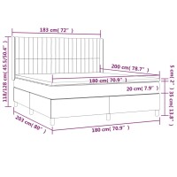 vidaXL Boxspringbett mit Matratze Taupe 180x200 cm Stoff