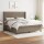 vidaXL Boxspringbett mit Matratze Taupe 180x200 cm Stoff